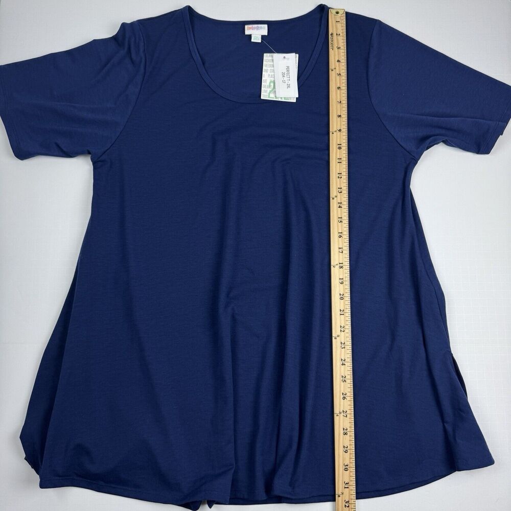 NEW LuLaRoe Perfect T Women's Top Navy Blue Solid Short Sleeve Tee Shirt NWT 2XL - Picture 14 of 16